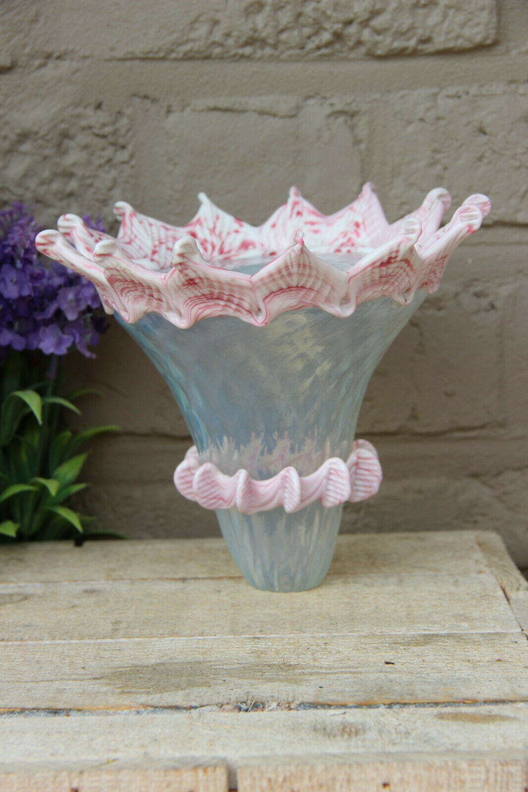 Murano replacement top part chandelier pink clear glass