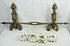 Bronze antique Fireplace andiron mantel set fleur de lys Caryatid satyr devil