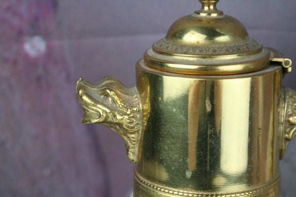 Vintage french Majolica faience Pitcher Tableware putti cherub dragon gothic