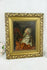 Antique oil panel painting religious theme king david playing harp after Rubens