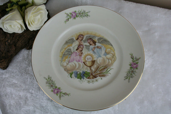 Mosa maastricht dutch porcelain plate religious angels