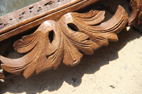 Rare antique 1920 wood carved Dragons gothic Griffin Wall mirror