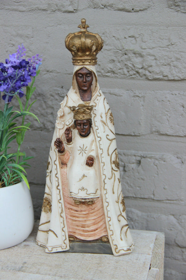 Vintage Black madonna religious figurine cast resin