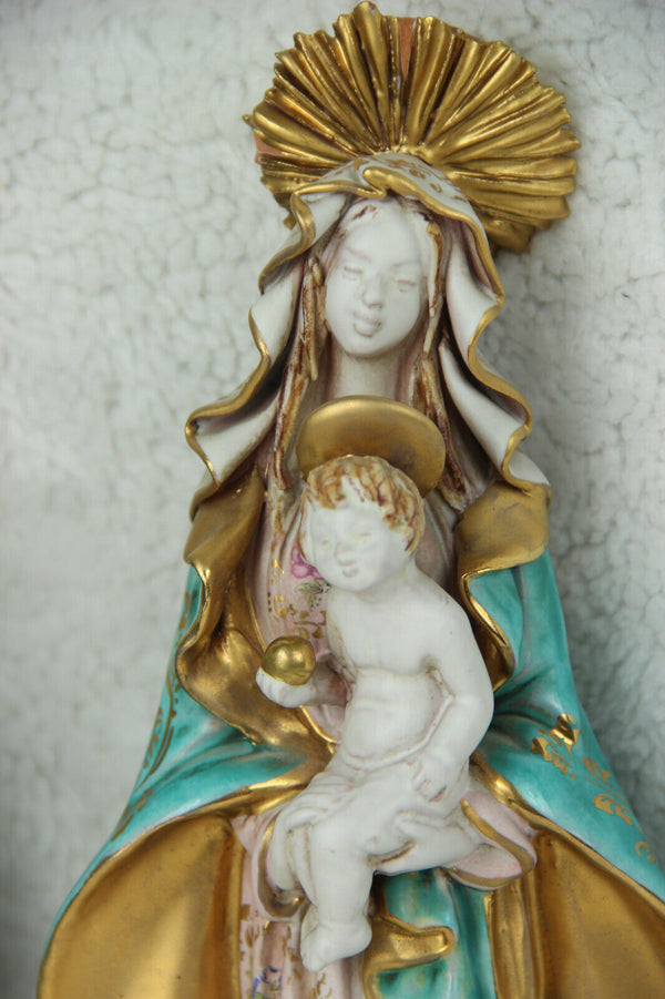 Rare PATTARINO school italian Terracotta Wall madonna religious statue 1960