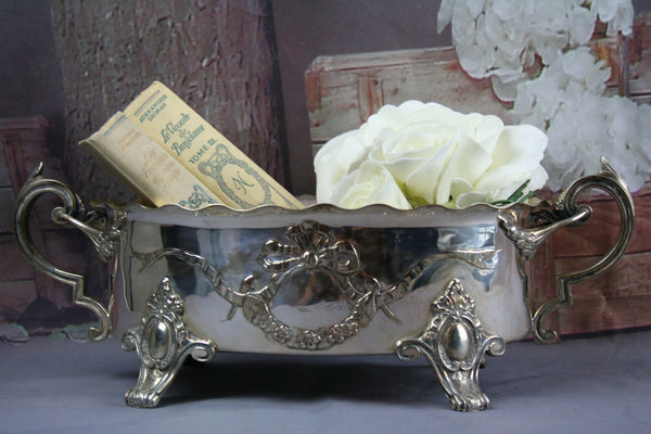 ART nouveau German WISKEMANN signed silver plated Jardiniere planter
