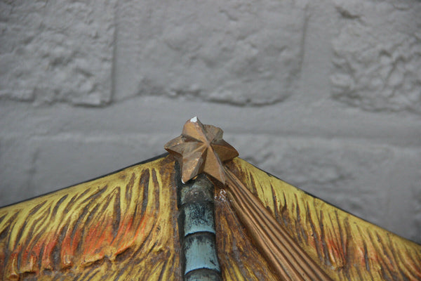 Antique french religious nativity christmas statue jesus group 1920 chalkware