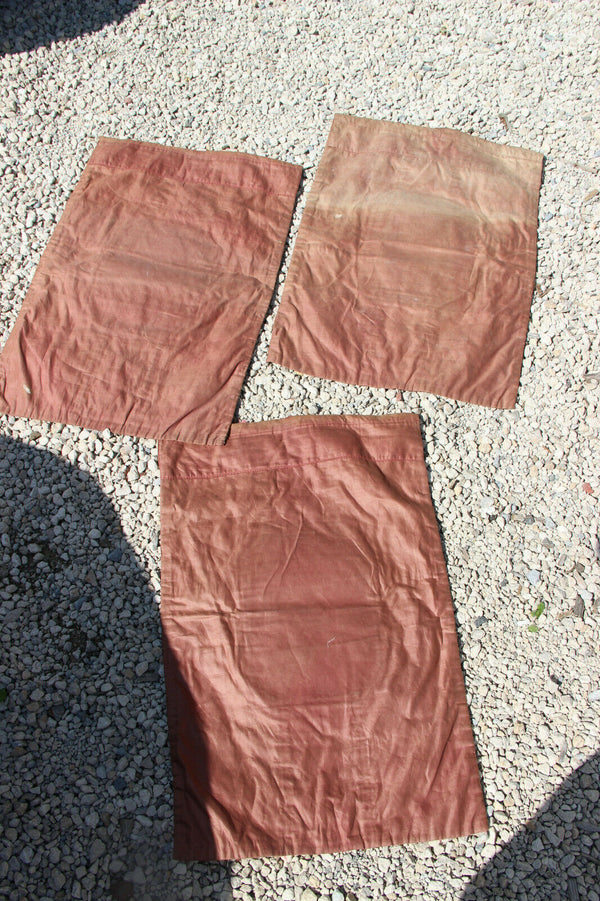 Antique set 3 French Religious catholic procession banner