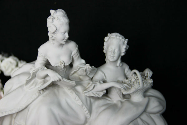 Large German antique UNTERWEISSBACH marked Bisque porcelain white group