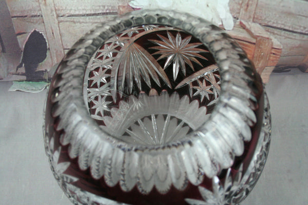 Detailed cutted Glass CRYSTAL Center Bowl 1940's Belgian or German piece