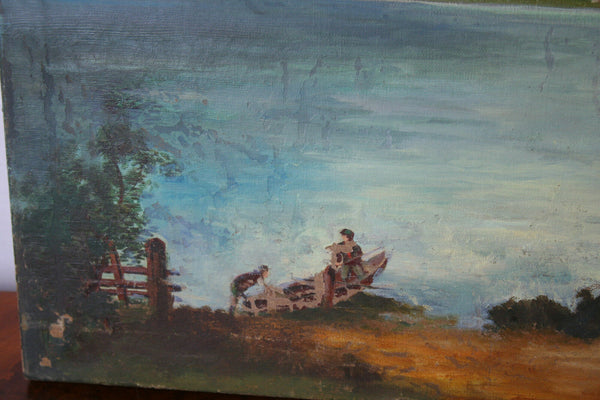 Oil on Canvas mountains landscape austria italy   1960's   31.5x23.6