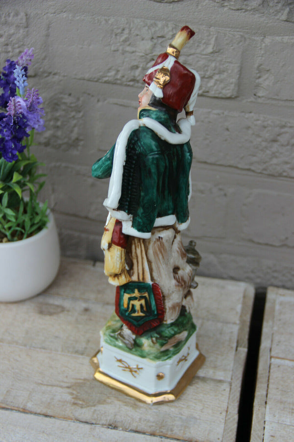 Large Napoleonic capodimonte porcelain Soldier officer figurine statue army