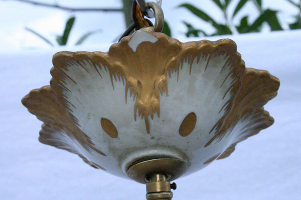 Capodimonte porcelain VTG italian 60's chandelier 6 arms marked floral decor