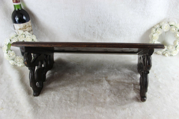 Rare Antique French Wood carved putti bible stand lectern religious church XIX