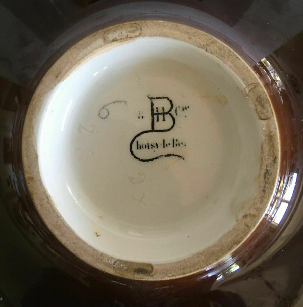 Antique French CHOISY LE ROI Faience Dragon gothic castle chandelier candles