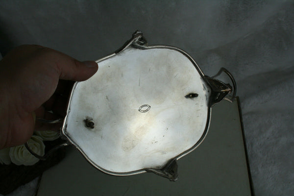 Antique victorian Butter dish glass superior silver plate co usa