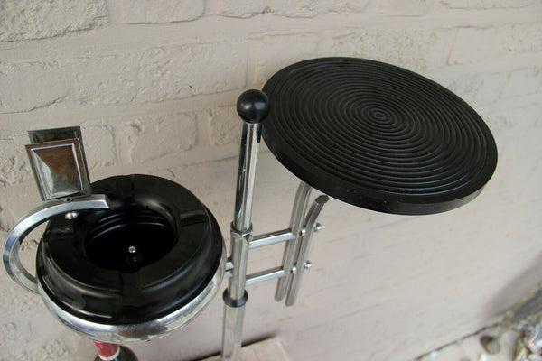 ART DECO Hotel ashtray smoking table stand bakelite chrome