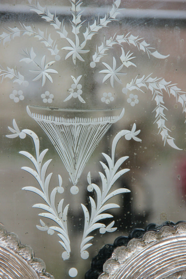 Vintage italian Venetian Glass Wall Mirror with candle holders 1970