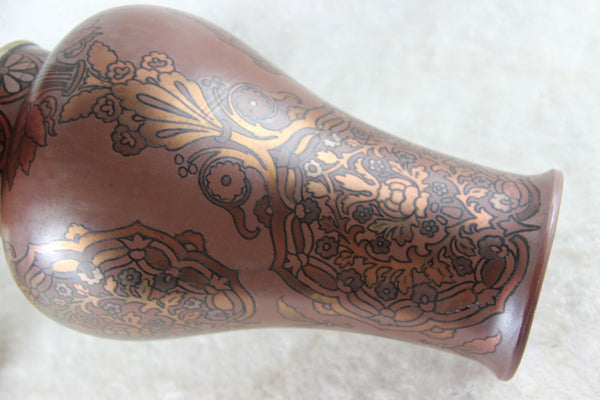 Boch Freres Keramis marked Ceramic ART NOUVEAU iris flowers Rare