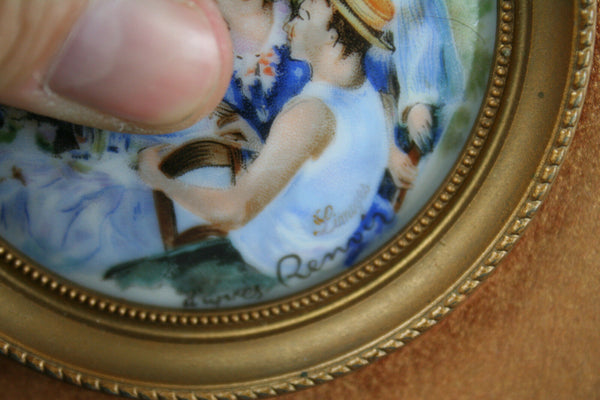 Limoges Miniature painting porcelain d'après Renoir,