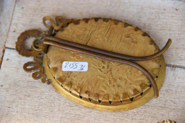 Antique PAIR French miniature paint portraits lady josephine napoleon louis XVI