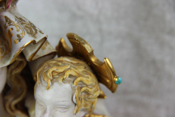 Italian Pattarino school terracotta polychrome large madonna statue religious