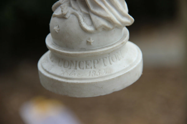 Antique French bisque porcelain figurine immaculate conception madonna statue
