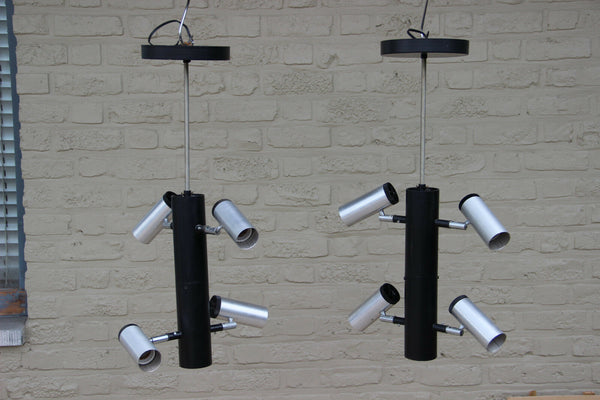 PAIR holland Philips Retro vintage 1970's industrial flexible 4 arms chandeliers