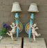 PAIR antique  capodimonte porcelain marked putti angel Sconces wall lights rare