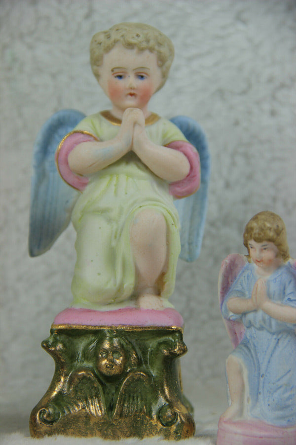 Set of 3 religious angels figurines porcelain 1950s