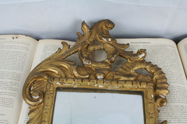 Antique Carved wood French louis XV gold gilt mirror 1900