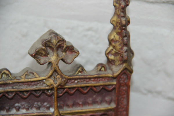 Antique Large Chalkware polychrome religious christ King throne Statue figurine