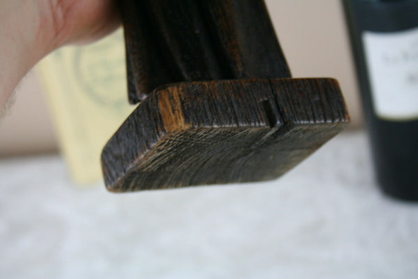 Antique Religious Figurine wood carved nun lady statue