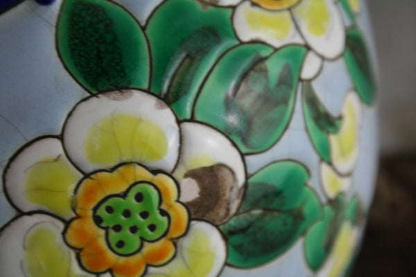 ART DECO C catteau Keramis glazed eathenware Vase D1435 F975 parrot birds