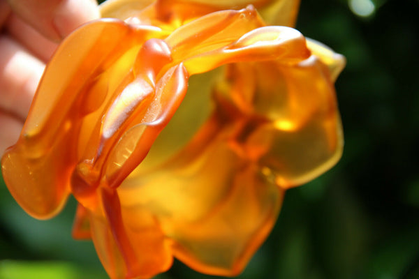 Antique Amber Glass paste tulip Shade replacement part chandelier sconces