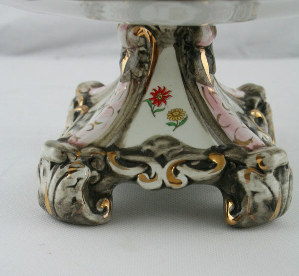 Italian Majolica Biscuit Cookie tray plate center piece table flower cake stand