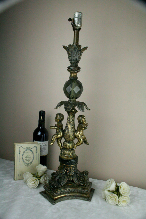 Gorgeous XL Antique French putti angels Lamp 1935