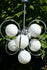Mid-century Space age retro atomic sputnik 7 opaline glass globes chandelier 60'