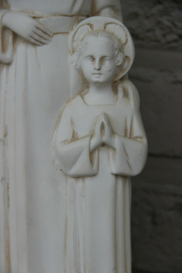 Antique French Religious chalkware Joseph jesus statue figurine