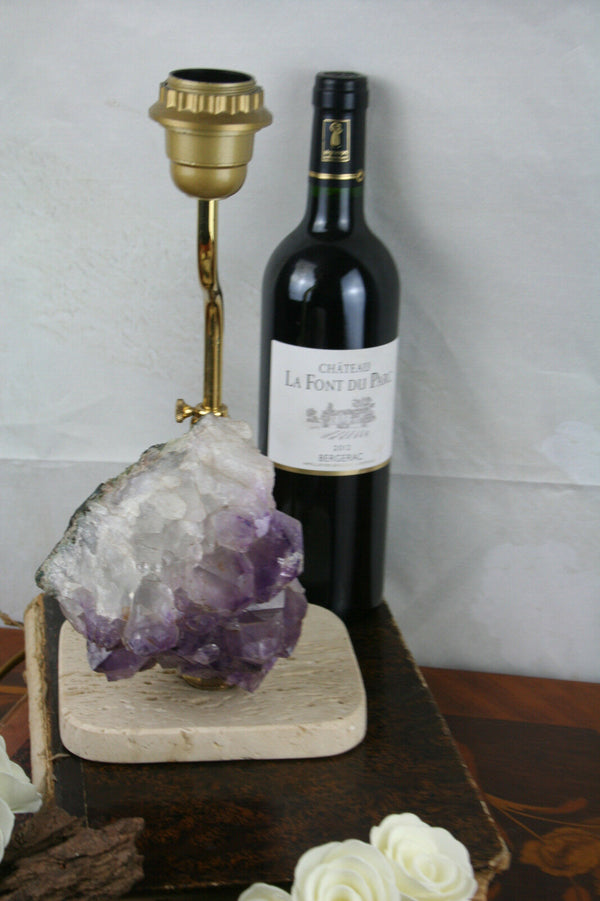 1960's Mid century Table lamp Mineral quartz  amythyst colour