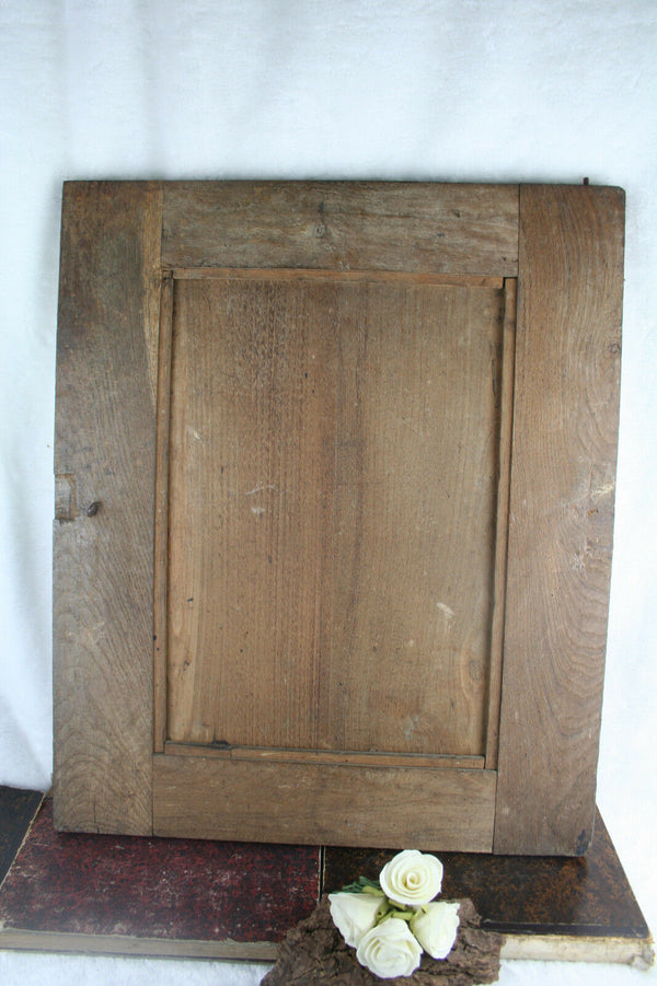 Antique Wood carved hunting bird door cabinet panel black forest 1920 NO1