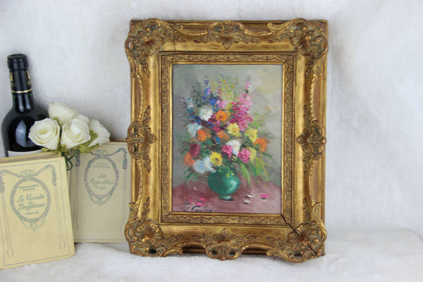 Belgian Artist J J foulon painting oil cardboard Still life framed