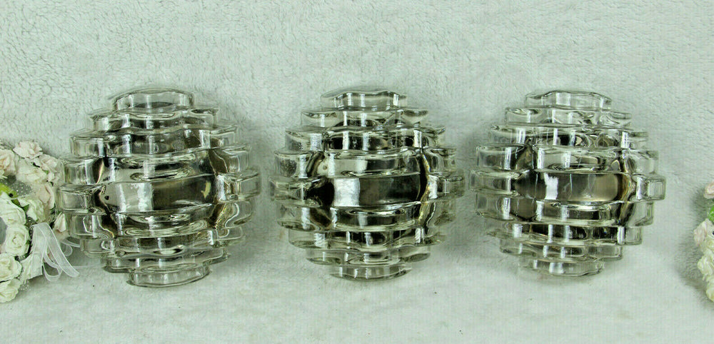 SET 3 HILLEBRAND german marked Smoked glass wall lights sconces 1960 n2