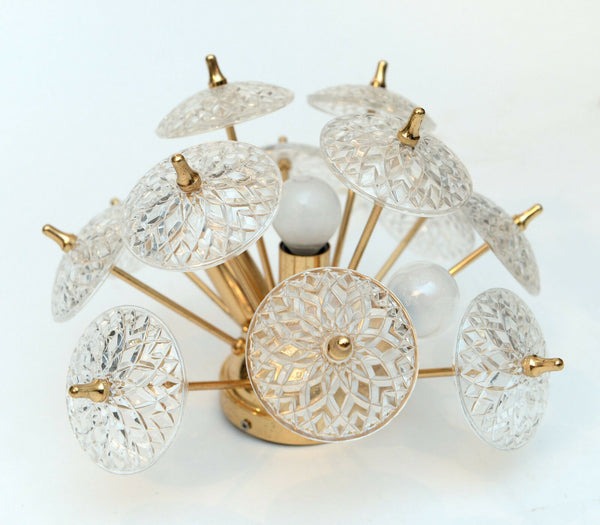 VAL SAINT LAMBERT SPUTNIK crystal discs sconce wall lamp vintage 1960 no2