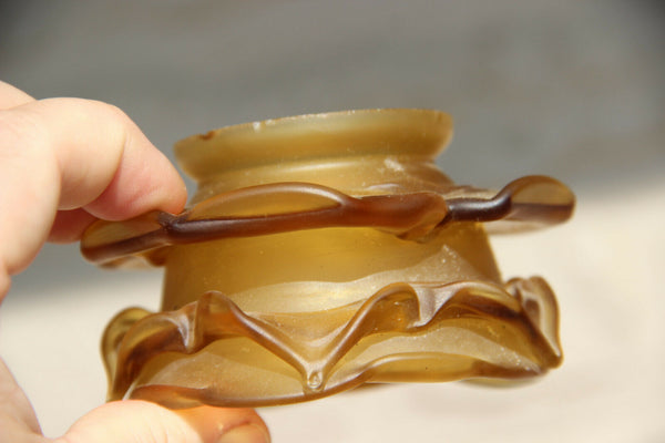 PAIR antique french amber glass paste Shades tulip for sconces chandelier