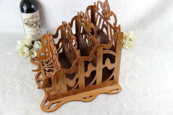Gorgeous art nouveau design vintage French Wood cut Letter desk holder