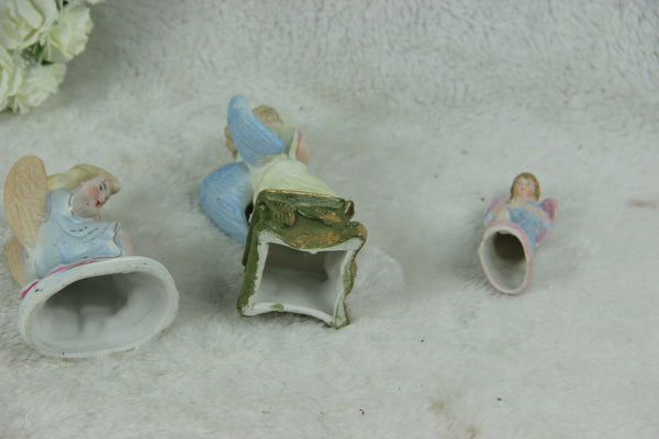 Set of 3 religious angels figurines porcelain 1950s