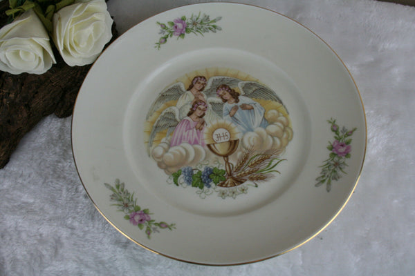 Mosa maastricht dutch porcelain plate religious angels