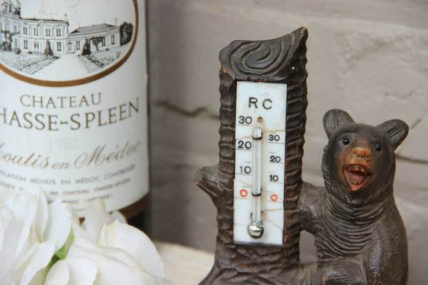 Antique hand Black forest wood carved swiss bear statue