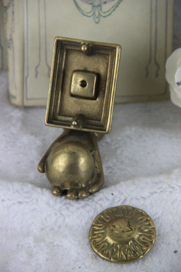 French bronze Door knocker hand 1950's gothic