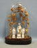Gorgeous Vieux PARIS porcelain Madonna figurines Dome glass Set flowers silk